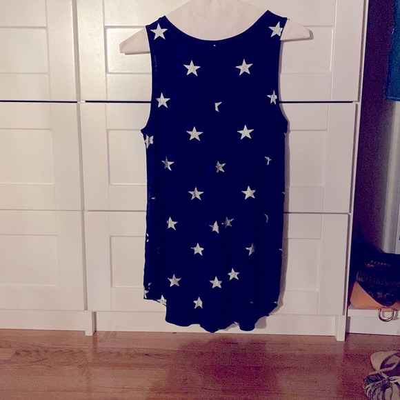 Old Navy 4th of July Navy Blue and Silver Stars Tank Top - Picture 2 of 4